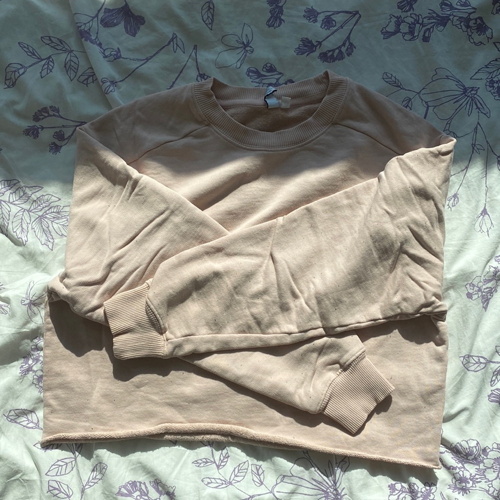 Pink cotton cropped sweater